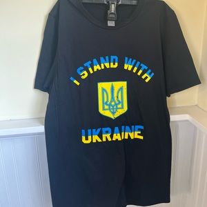 “ I stand with Ukraine” Mens Small Black Tee - Shirt